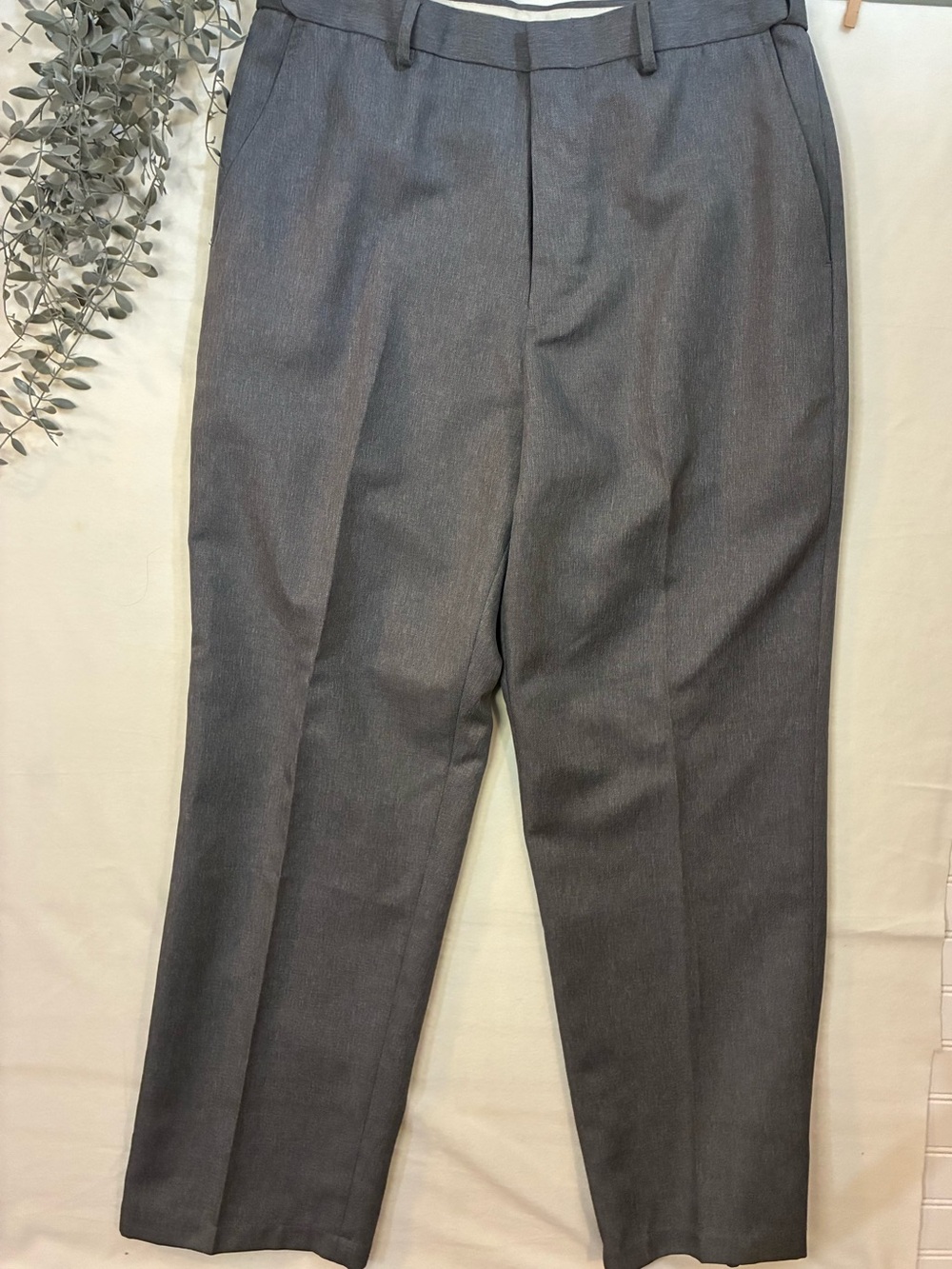 Puritan Heather Gray Dress Pants with Navy Logo Tag